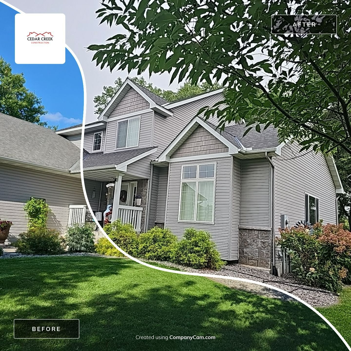 Before and after exterior renovation