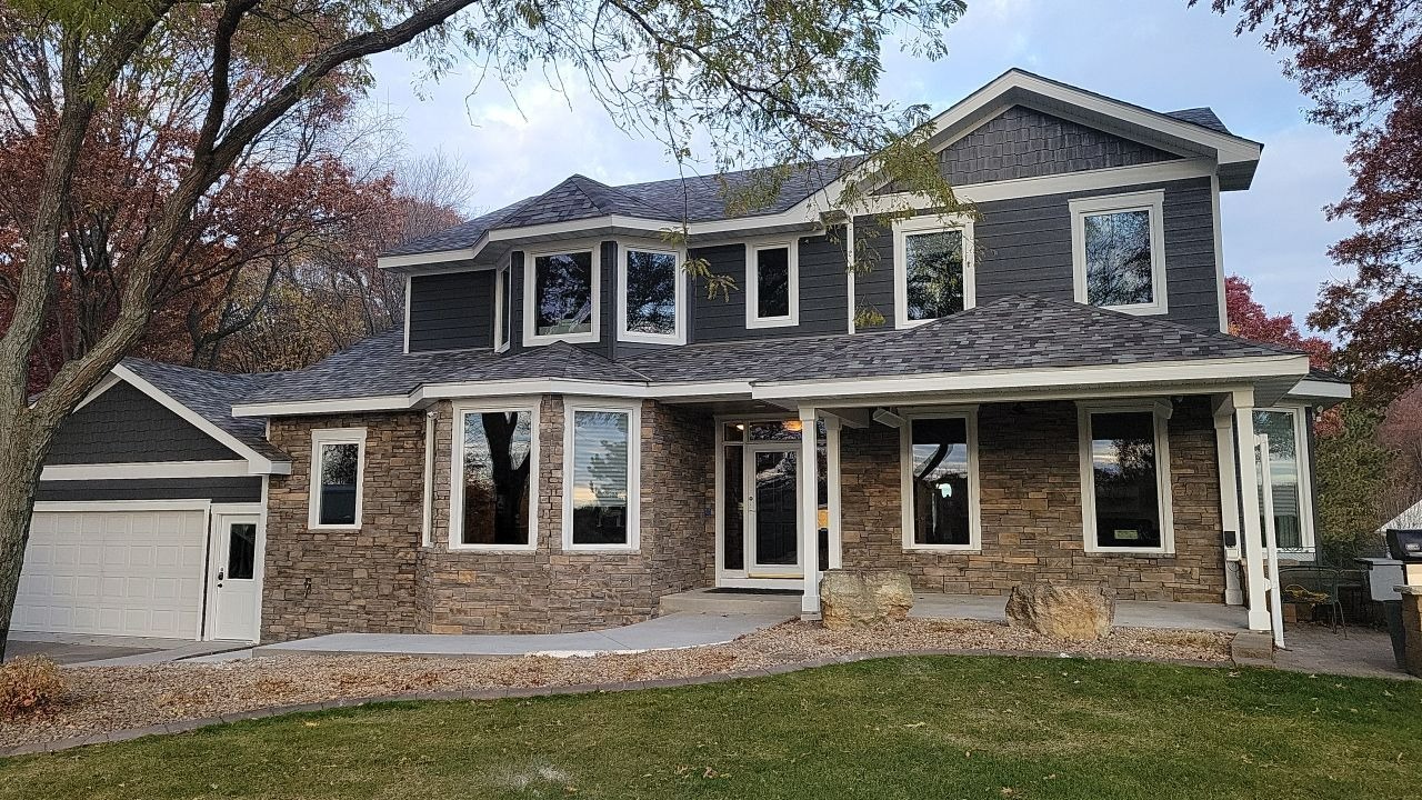LP Siding with Stone Veneer
